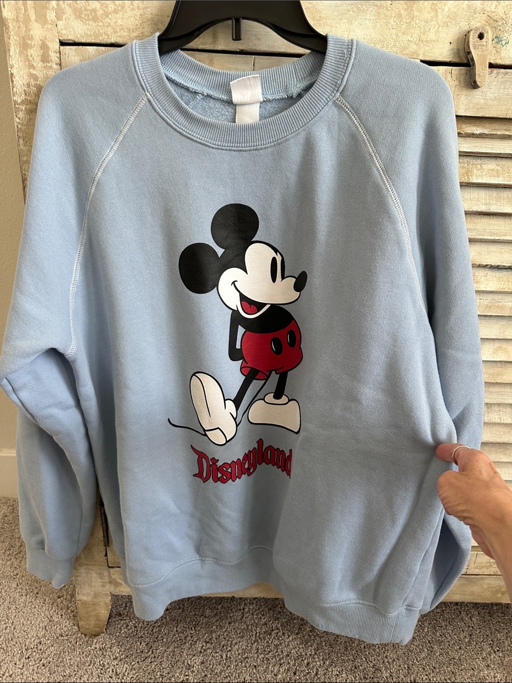 Disney Light Blue Mickey Mouse Disneyland Sweatshirt